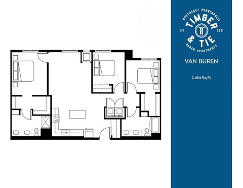 A floor plan of an apartment at Timberline Ridge.